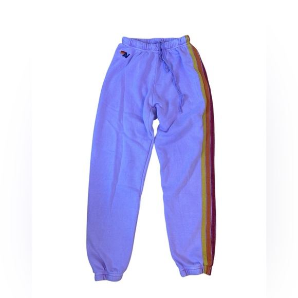 Aviator Nation 5 Stripe Jogger Sweatpants in Purple size XS, super comfy! - Picture 3 of 15